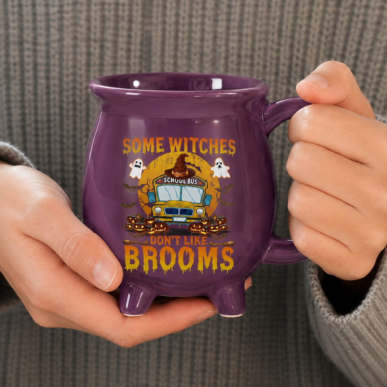 Some witches don't like brooms - Cauldron Ceramic Mug