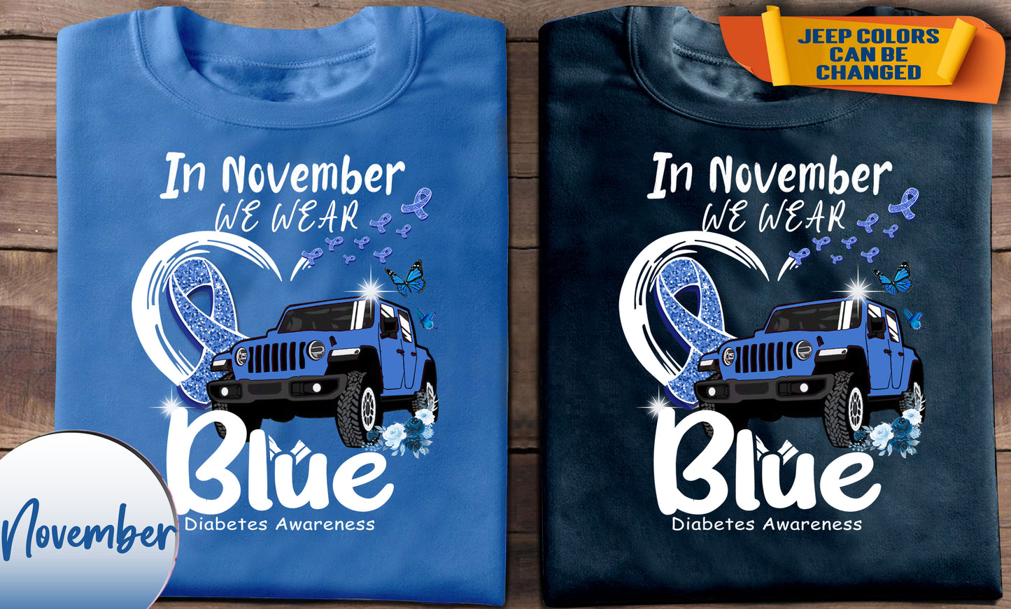 In November we wear Blue Ver2 for Jeep lover's