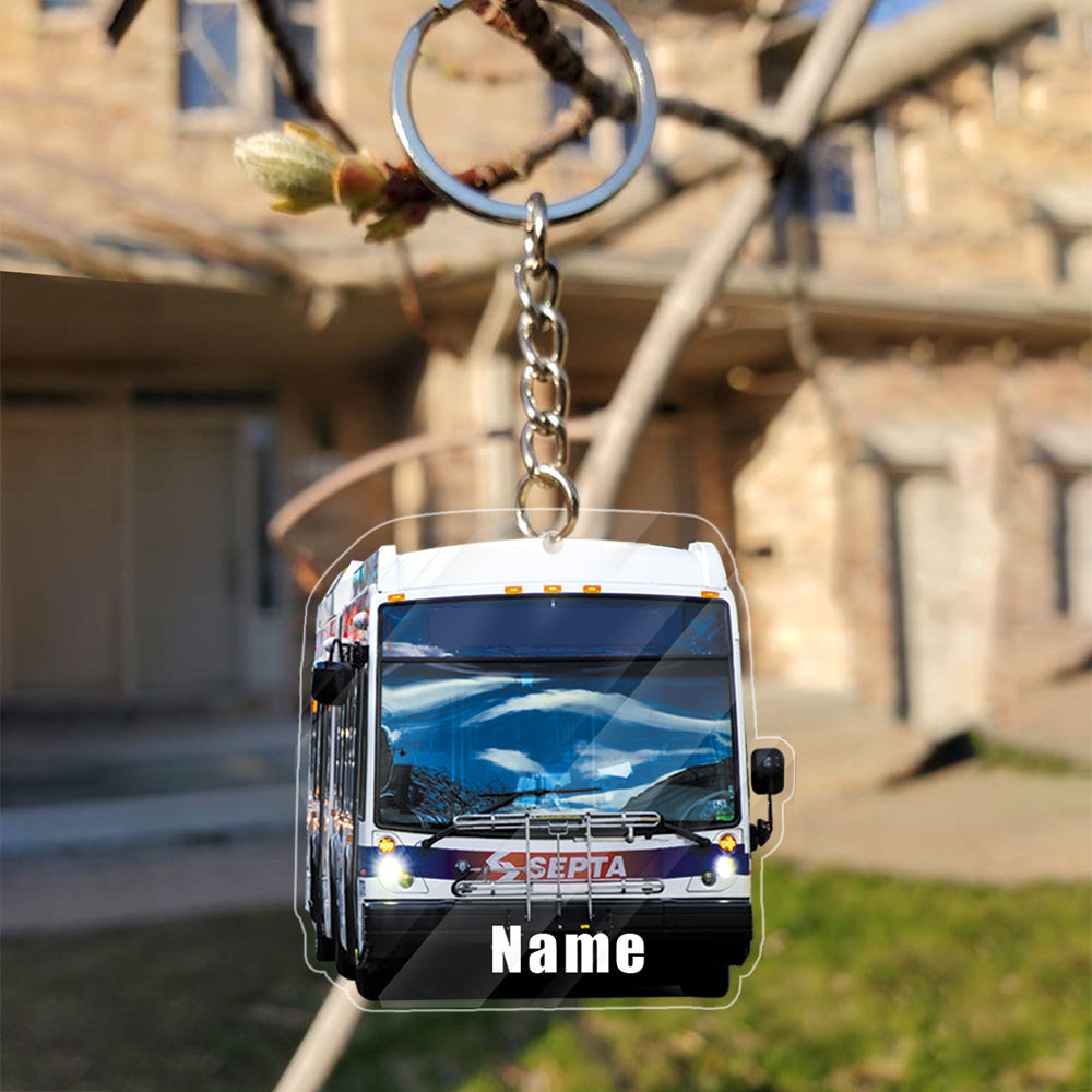 Transparent Acrylic Keychain 48 - Nova bus - Septa( Personalizable )