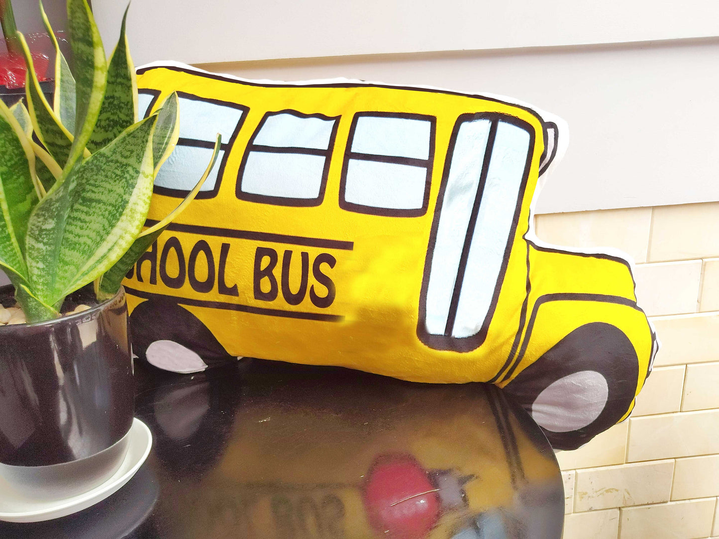 School bus shape Plush Pillow - Ver2