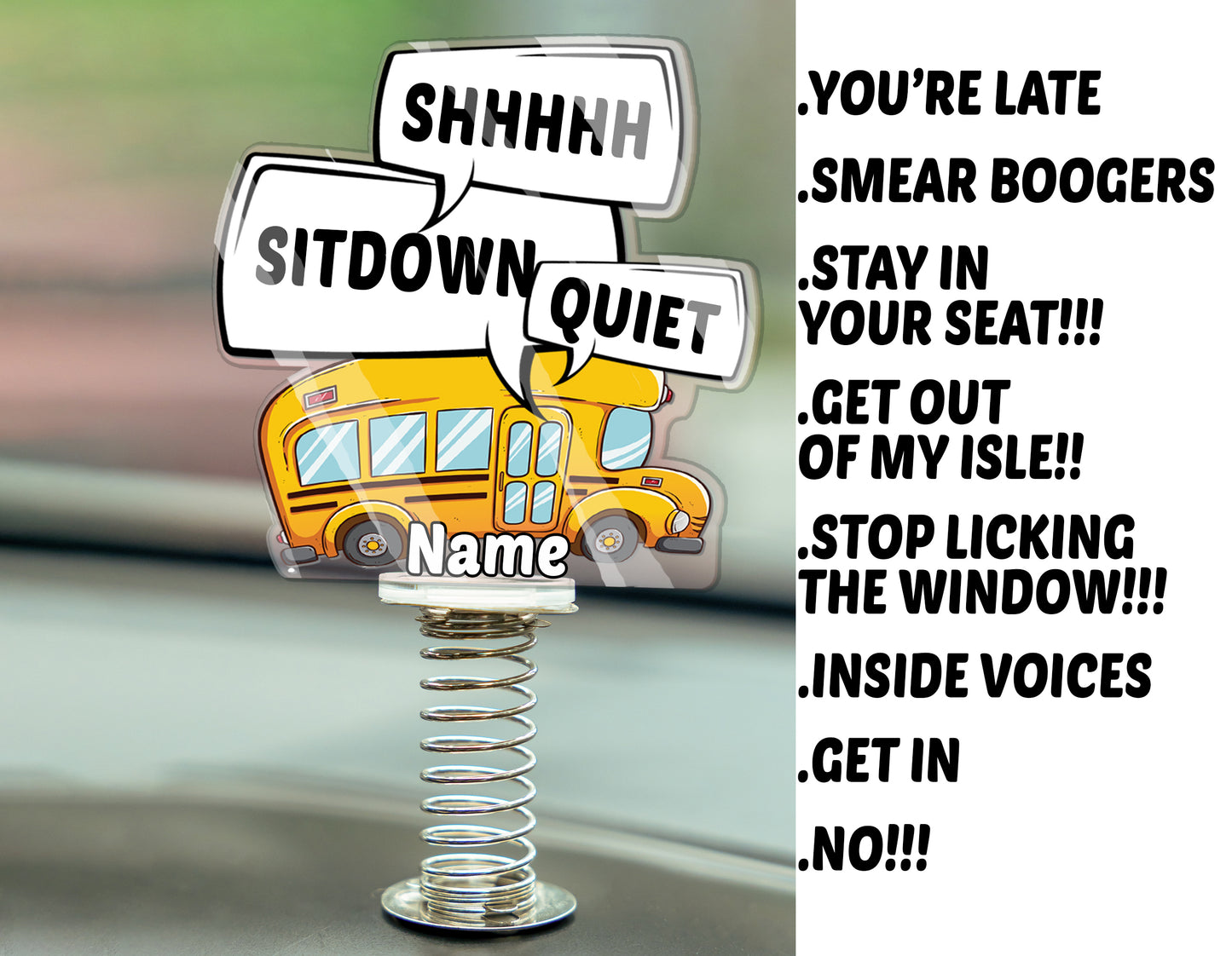 Custom shape standee for school bus drivers