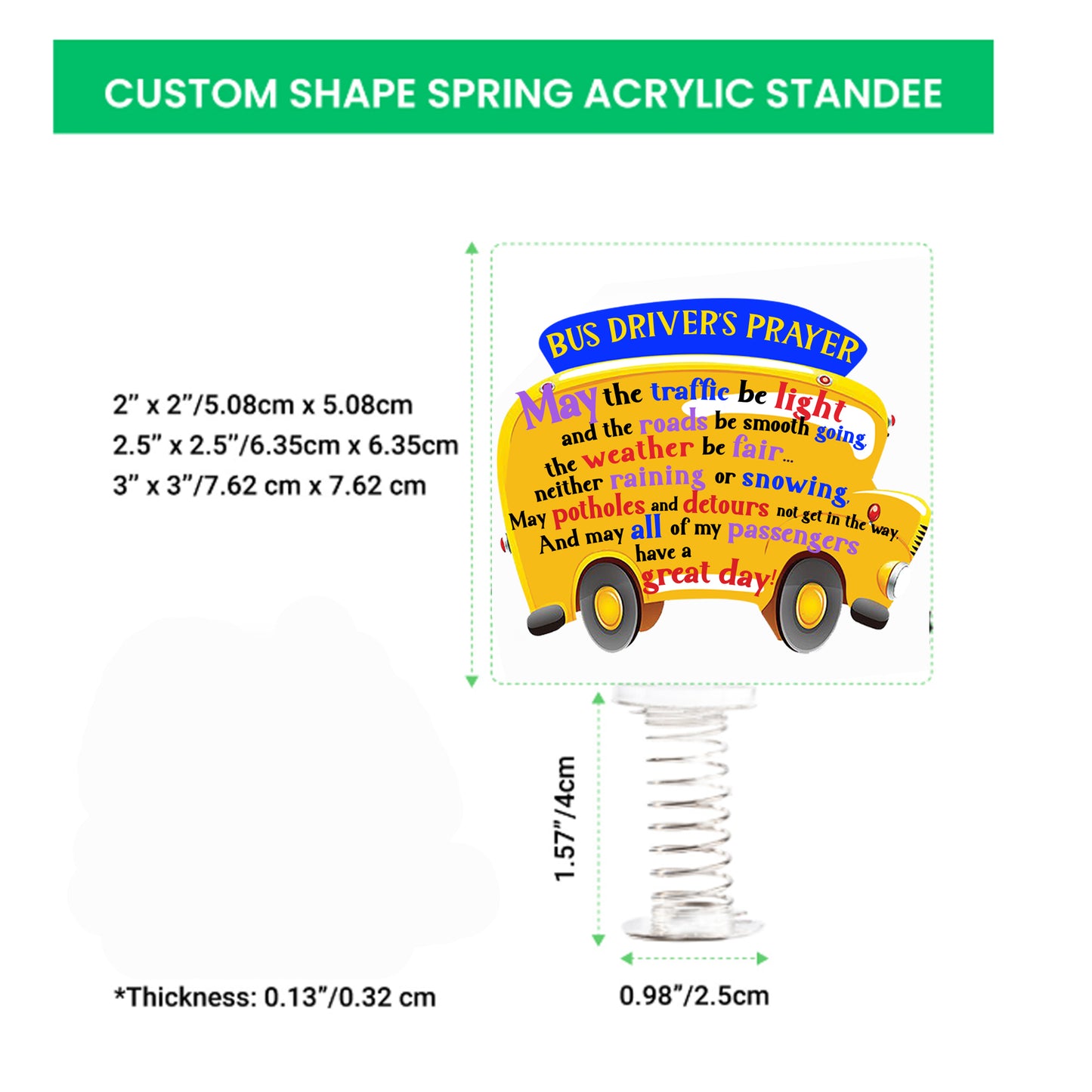 School bus driver Prayer standee