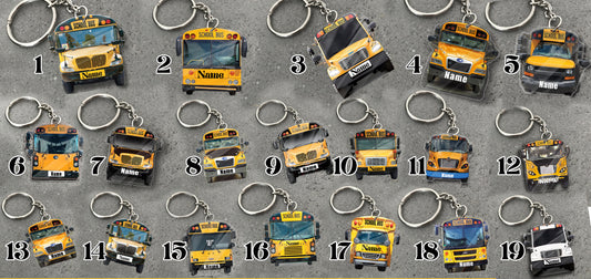 Transparent Acrylic Keychain -  All type SCHOOL BUS