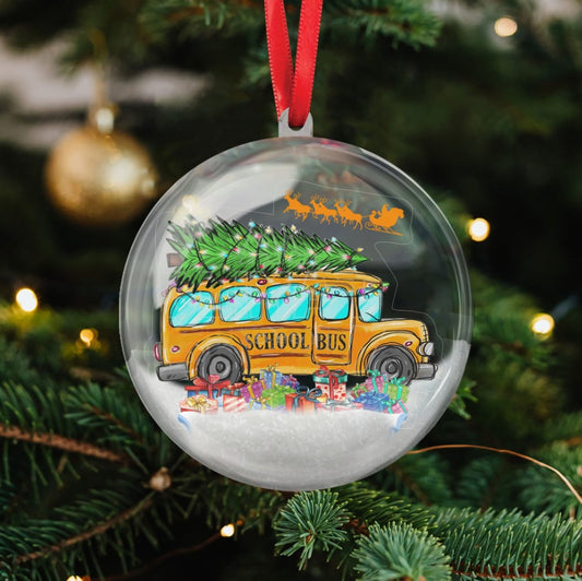 3D Ball ornament for  School bus lovers