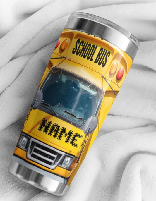 Short bus - Curved Stainless Steel Tumbler (30oz)