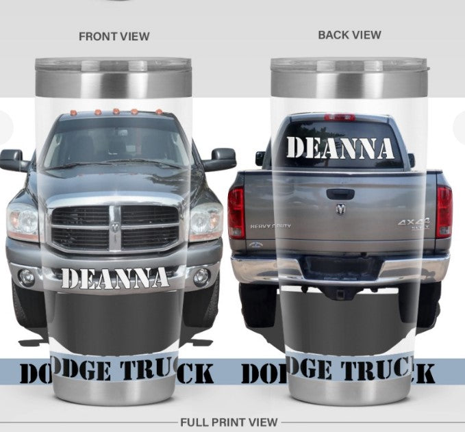 Transparent Acrylic Keychain & Tumbler - 2006 Dodge Truck