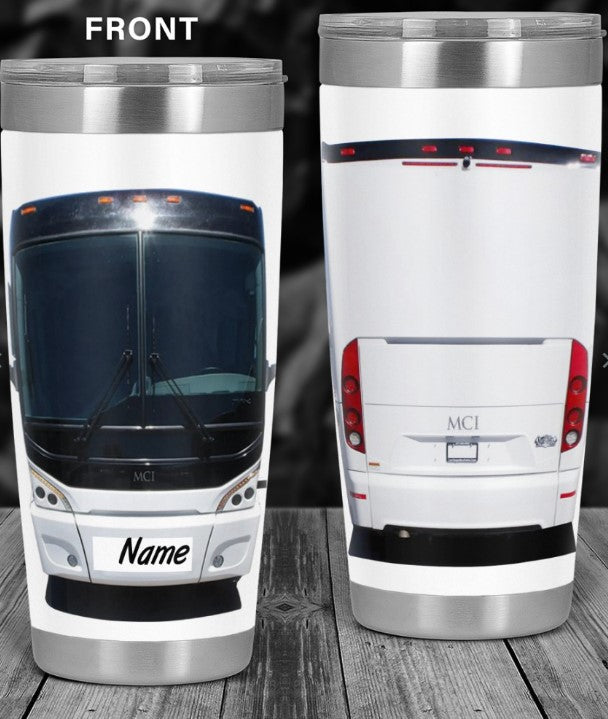 MCI Bus -Curved Stainless Steel Tumbler (30oz)