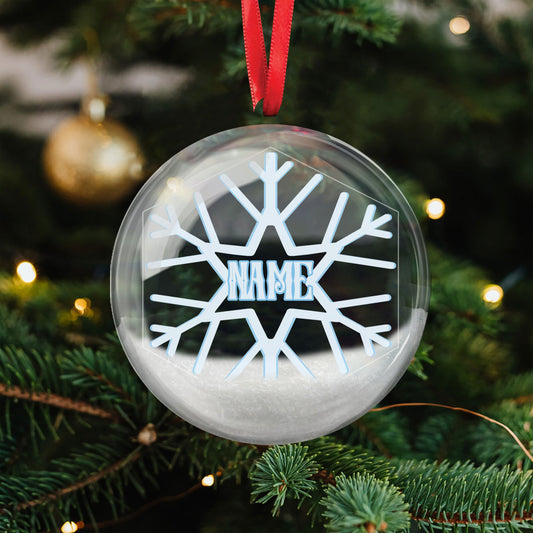 Snowflake  Christmas 3D Ball Ornament (custom personalized)