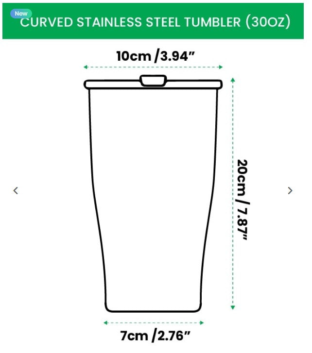 MCI Bus -Curved Stainless Steel Tumbler (30oz)
