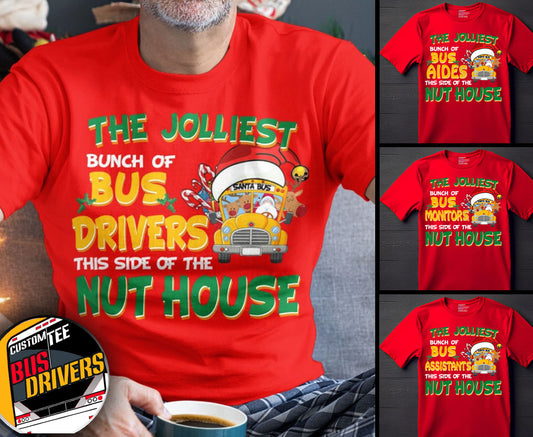 The Jolliest bunch of bus team this side of the nut house
