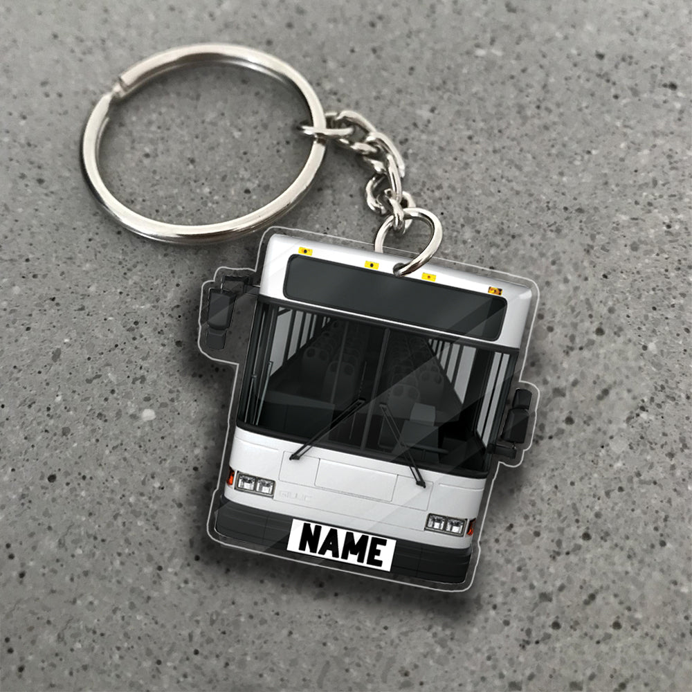 Transparent Acrylic Keychain - ( Personalizable ) 6 max - 6 bus and 6 white max - 3 white Gillig bus