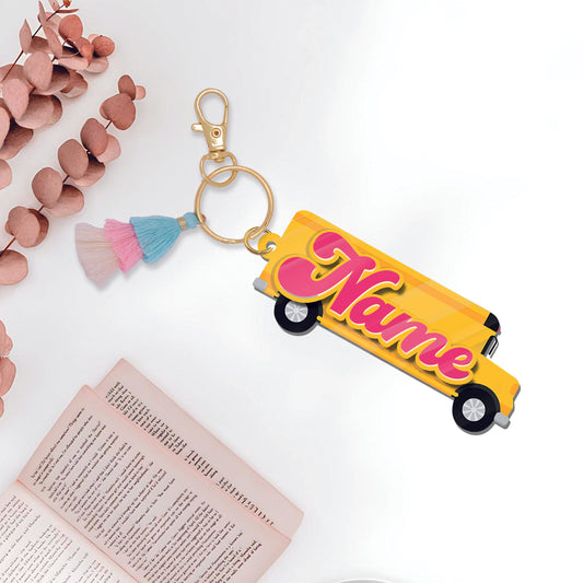 School bus Custom 2 Layered Acrylic Keychain