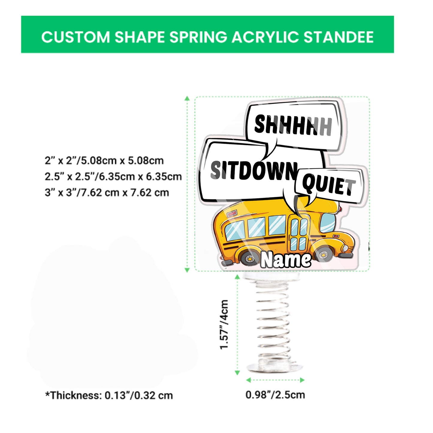 Custom shape standee for school bus drivers