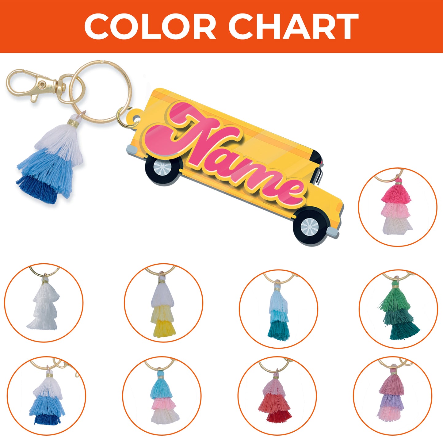 School bus Custom 2 Layered Acrylic Keychain
