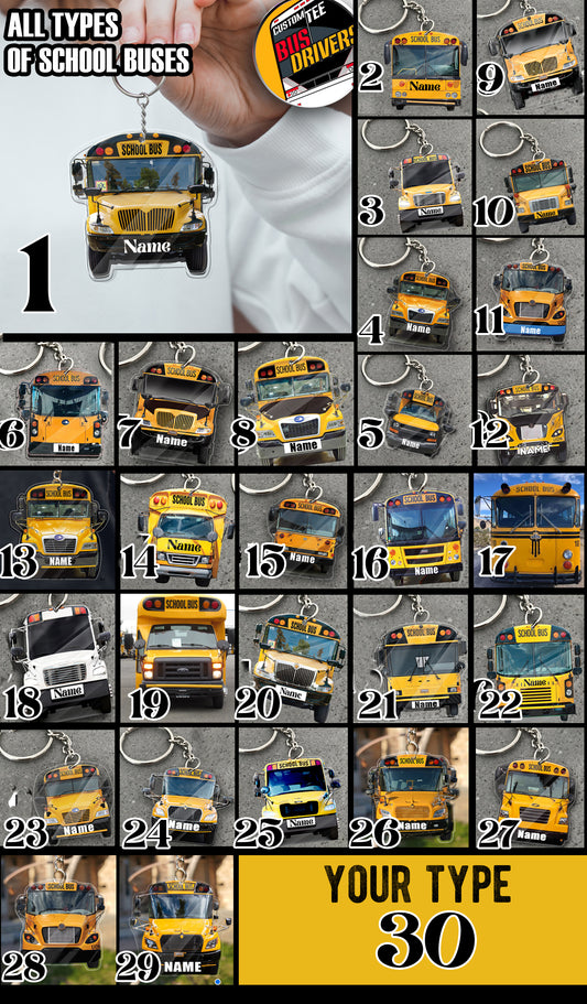 School Bus Keychain Collection