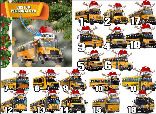 All Types School buses Christmas Ornament - Ver4