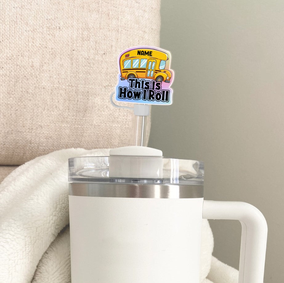 School bus Straw Topper