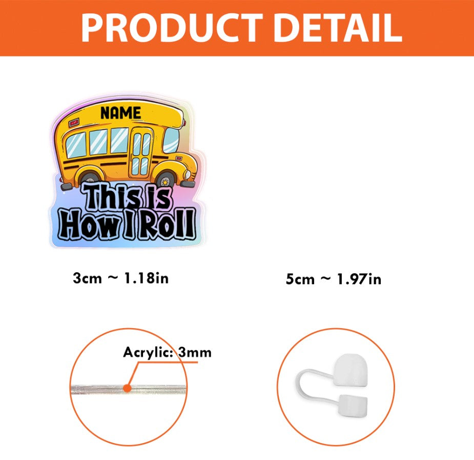 School bus Straw Topper