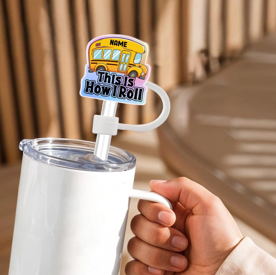 School bus Straw Topper