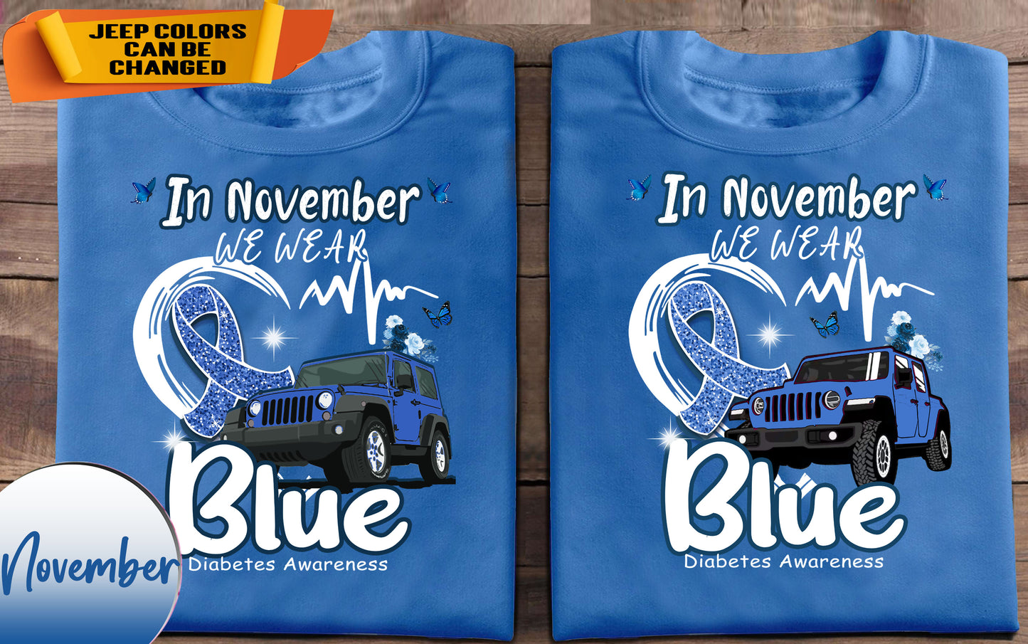 In November we wear Blue for Jeep lover's