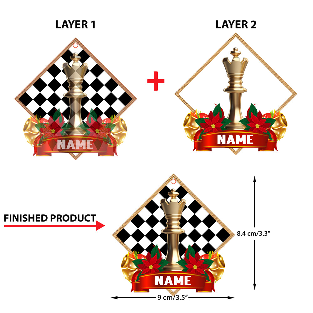 The King (chess) Christmas Ornament - Custom Personalized