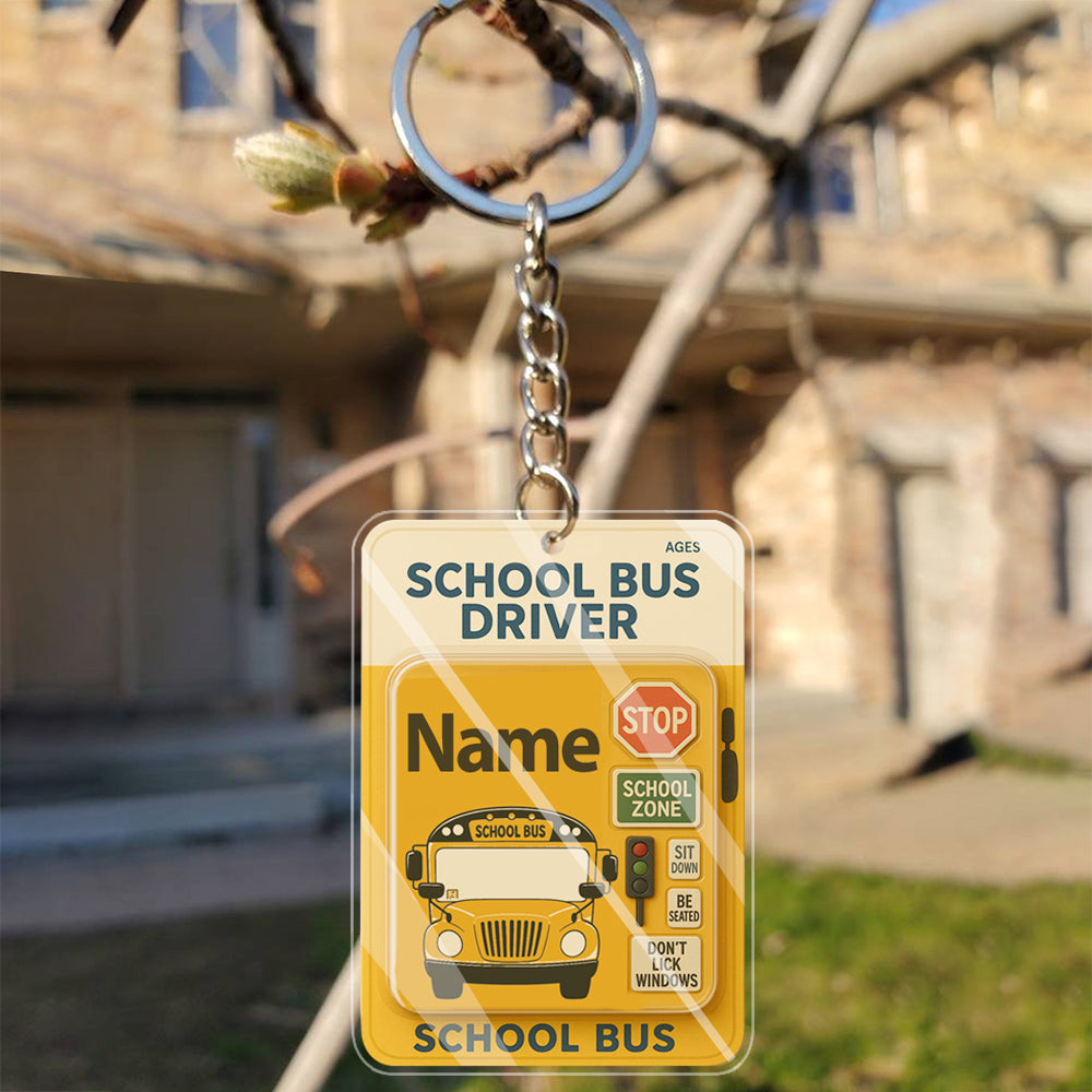 School bus toy box style - Keychain