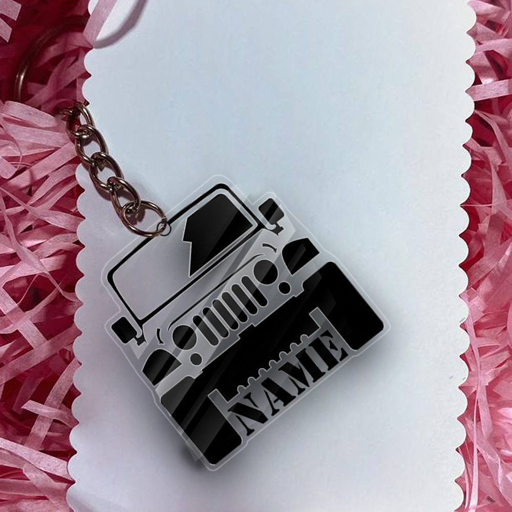 Transparent Acrylic Keychain for Jeep lover 1 (personalize)