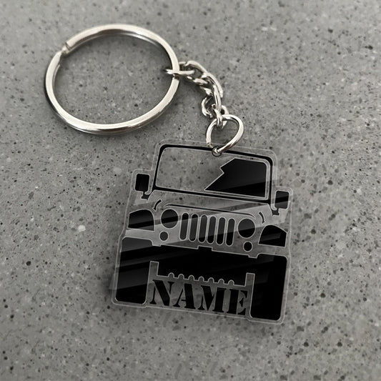 Transparent Acrylic Keychain for Jeep lover 1 (personalize)