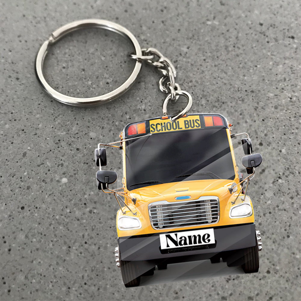 Transparent Acrylic Keychain 8 - School Bus - Thomas c2  (personalize)