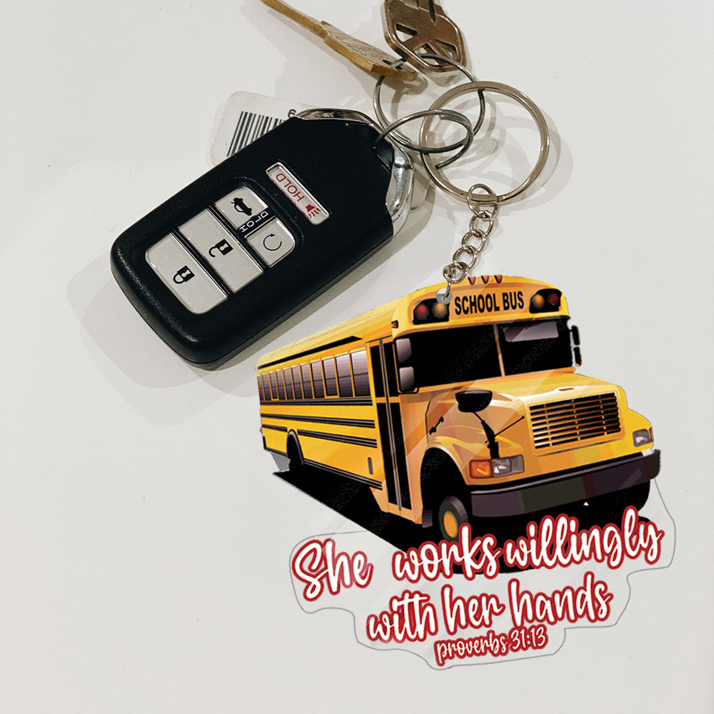 Transparent Acrylic Keychain for School Bus Driver