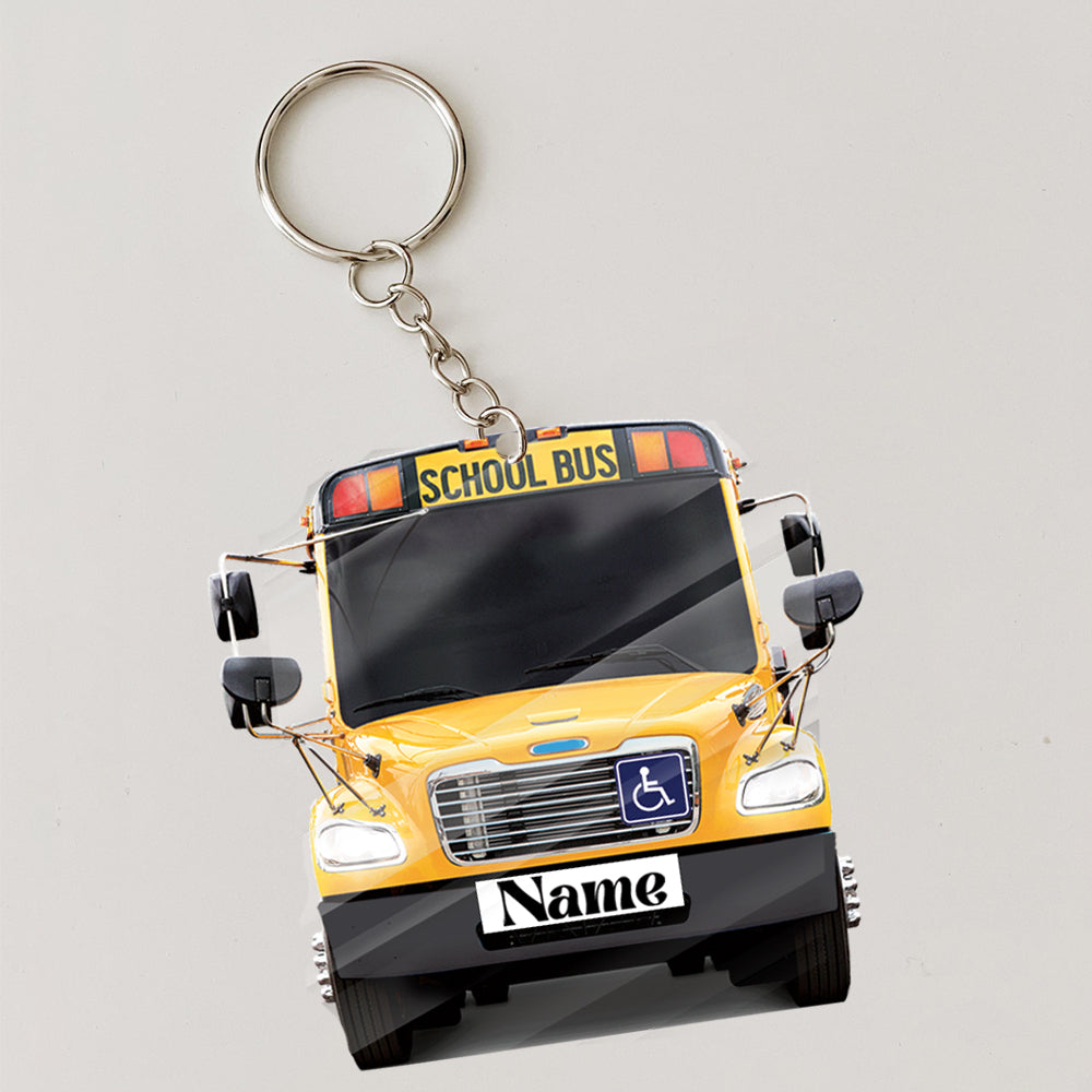 Transparent Acrylic Keychain 9 - School Bus - Thomas c2  (personalize)