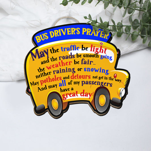 School bus Shape Wooden Sign