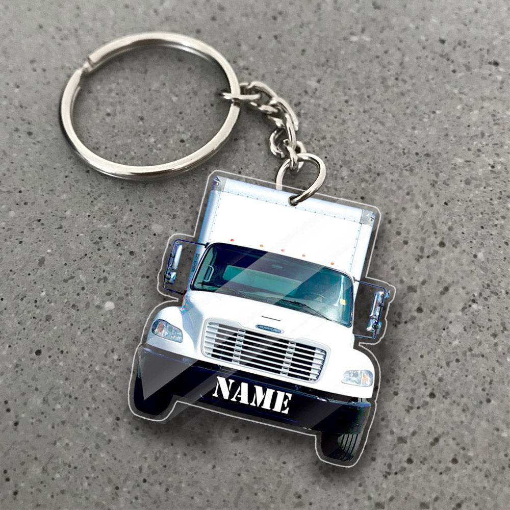 Transparent Acrylic Keychain freightliner truck ( Personalizable )