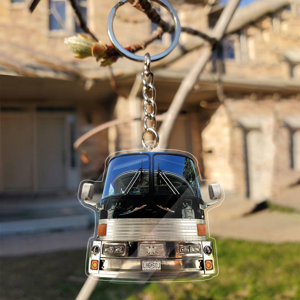 Transparent Acrylic Bus Keychain