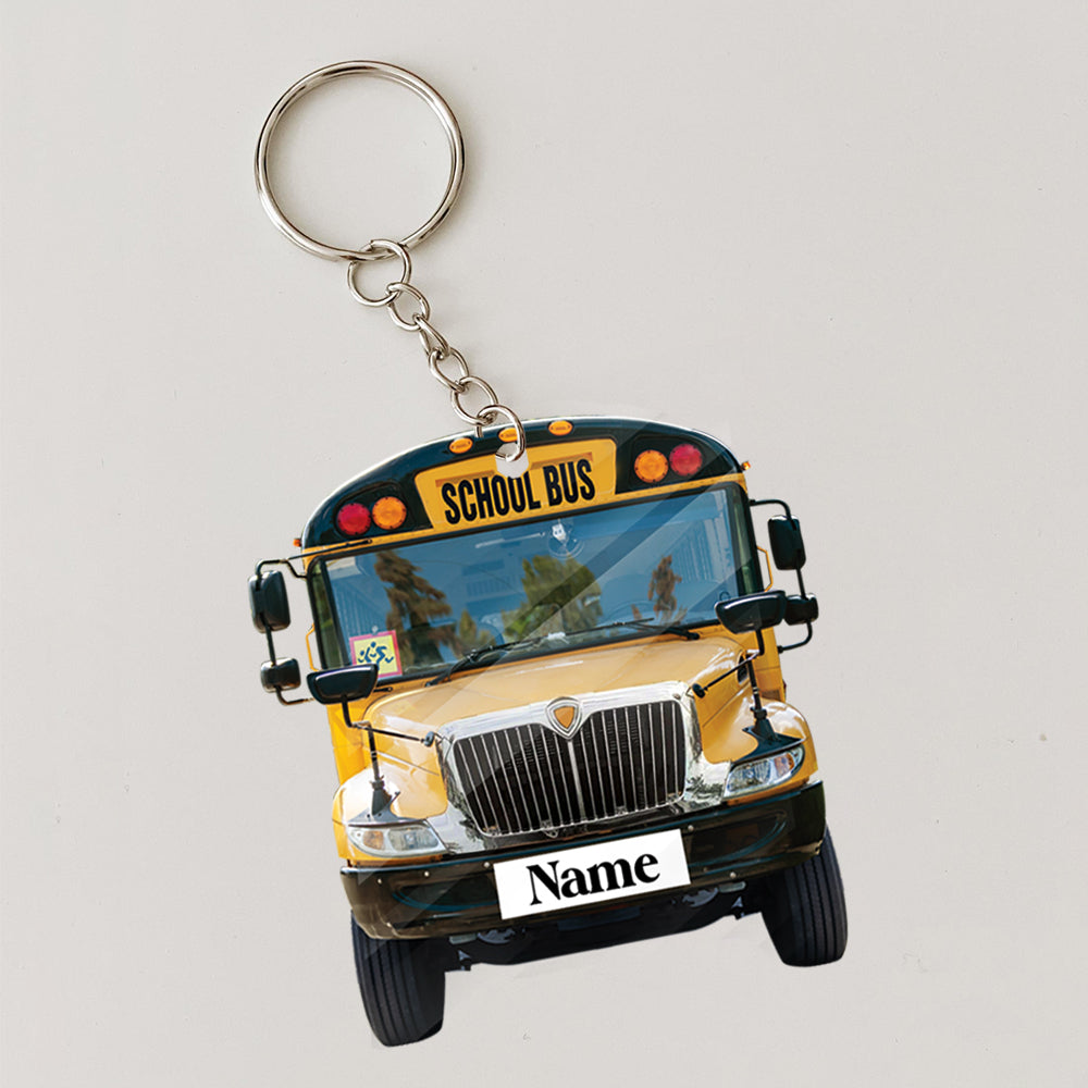 Transparent Acrylic Keychain 7 - IC School Bus (personalize)