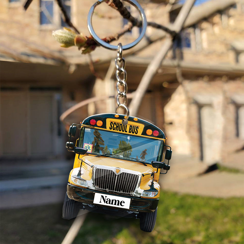 Transparent Acrylic Keychain 7 - IC School Bus (personalize)