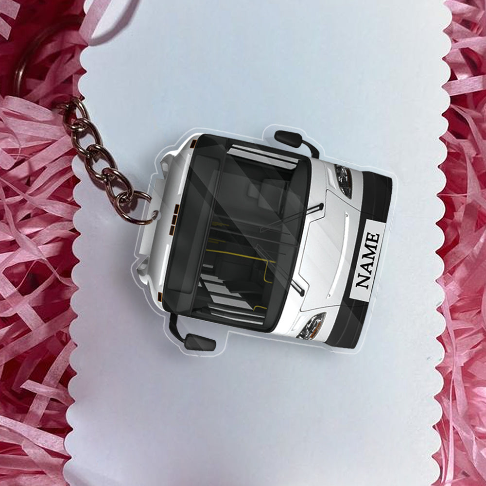 Transparent Acrylic Keychain - New flyer( Personalizable )