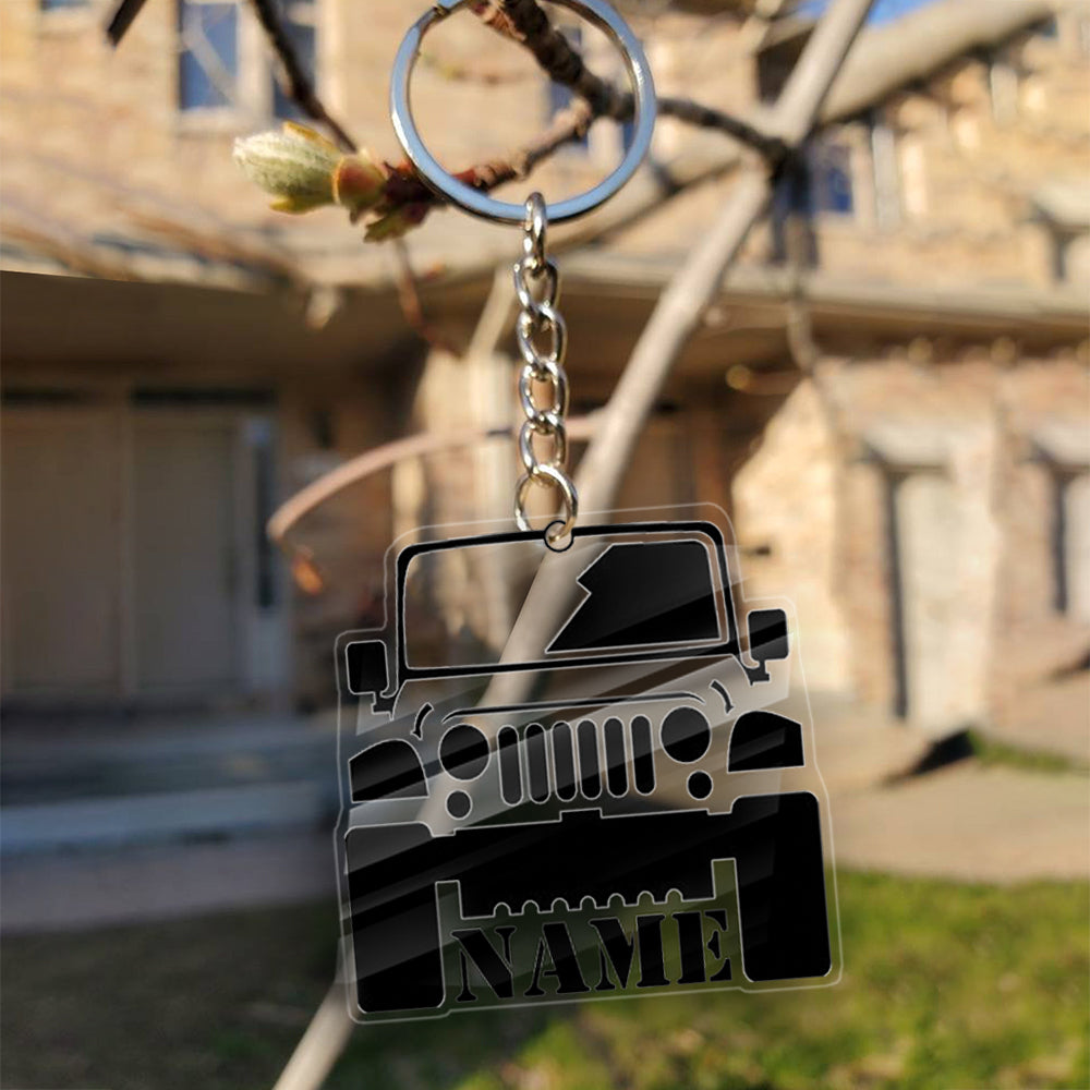 Transparent Acrylic Keychain for Jeep lover 1 (personalize)