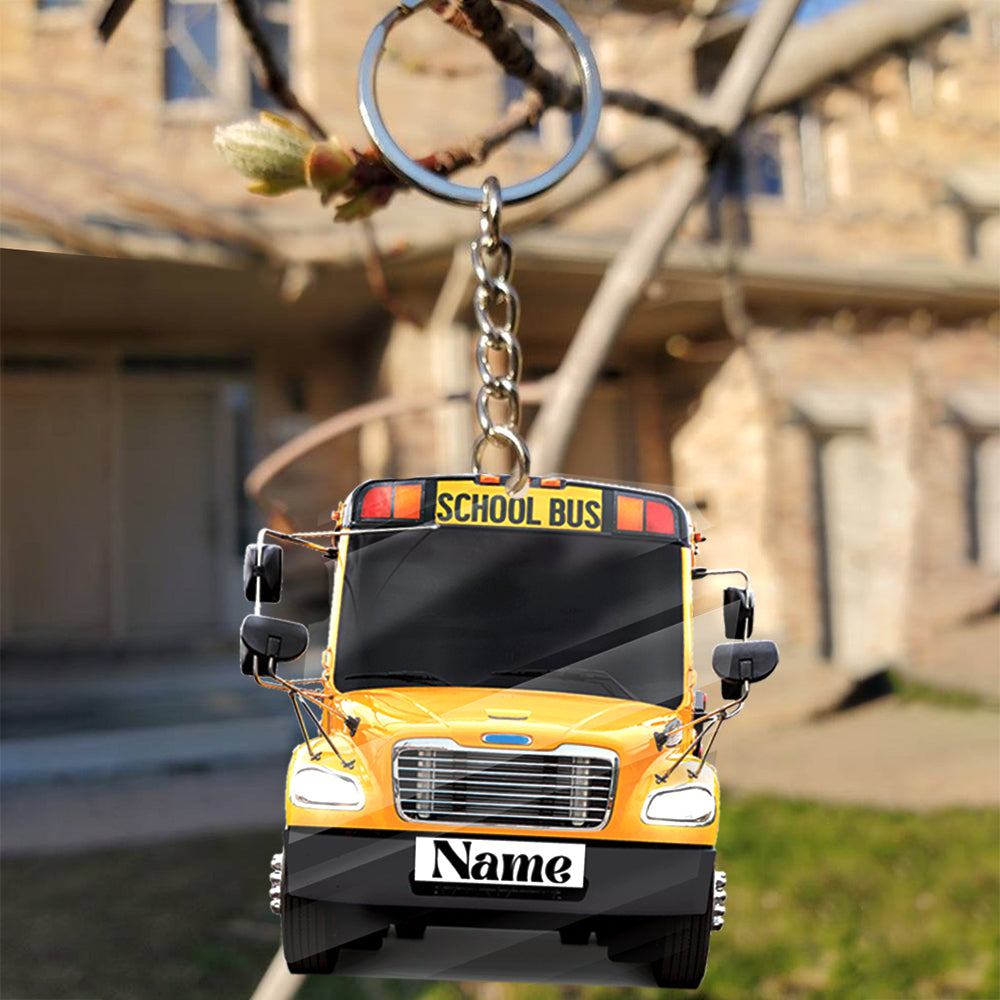 Transparent Acrylic Keychain 8 - School Bus - Thomas c2  (personalize)