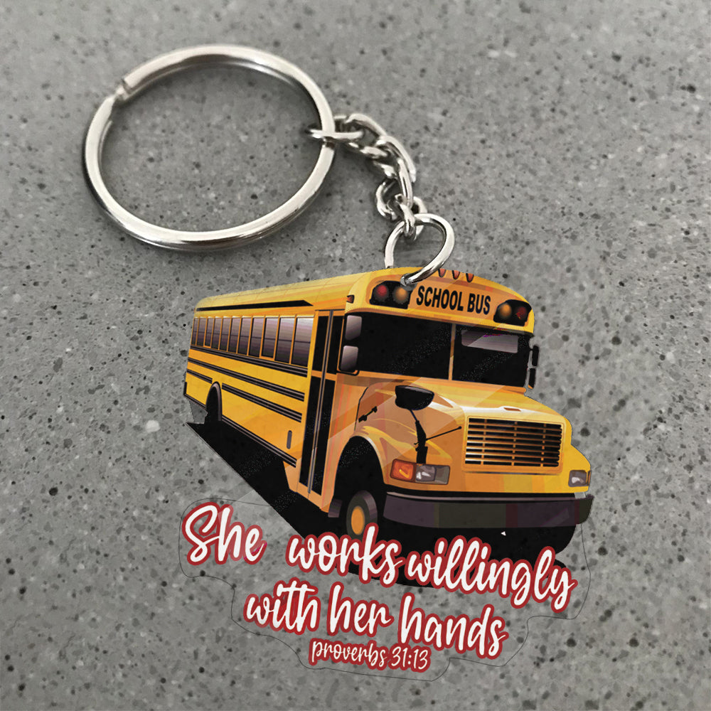 Transparent Acrylic Keychain for School Bus Driver