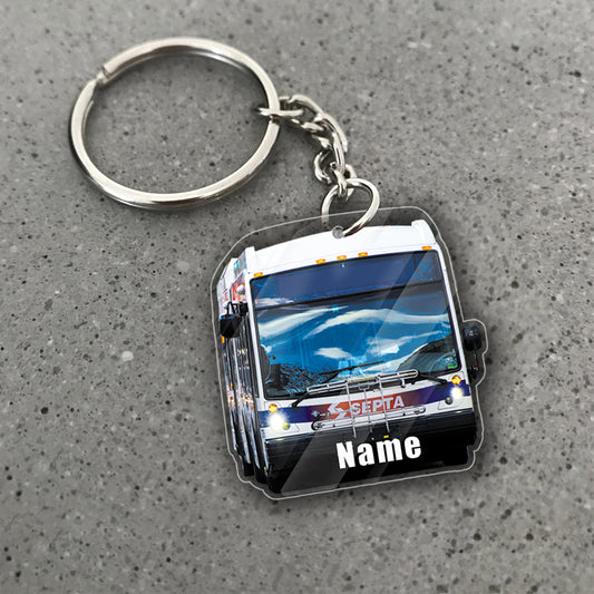 Transparent Acrylic Keychain 48 - Nova bus - Septa( Personalizable )