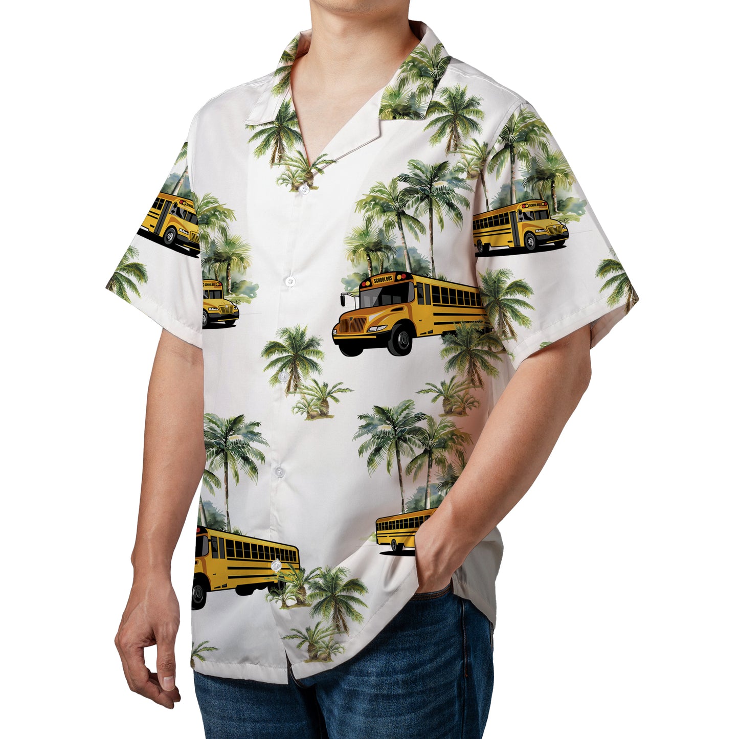 School bus A Hawaiian shirt