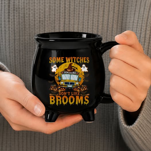 Some witches don't like brooms - Cauldron Ceramic Mug