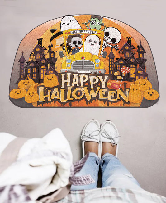 Halloween Doormat for School Bus Lovers