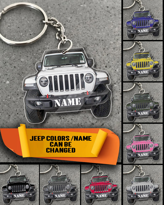 Transparent Acrylic Keychain - Jeep ( Custom Personalizable )