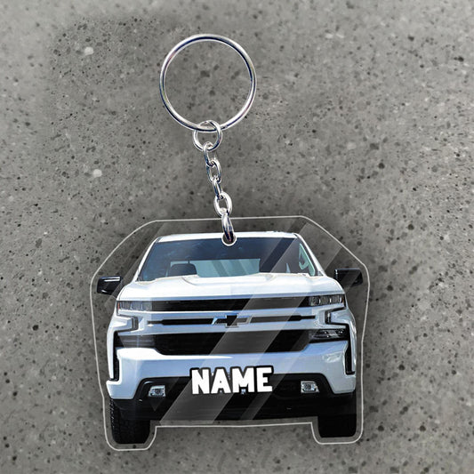 Transparent Acrylic Keychain - chevrolet silverado  2020 (Personalizable)