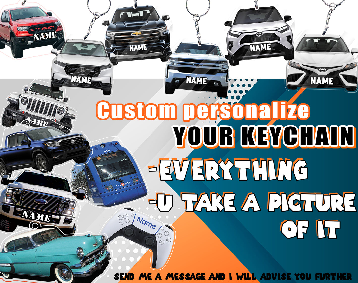 Transparent Acrylic Keychain - CAMRY  (Personalizable)