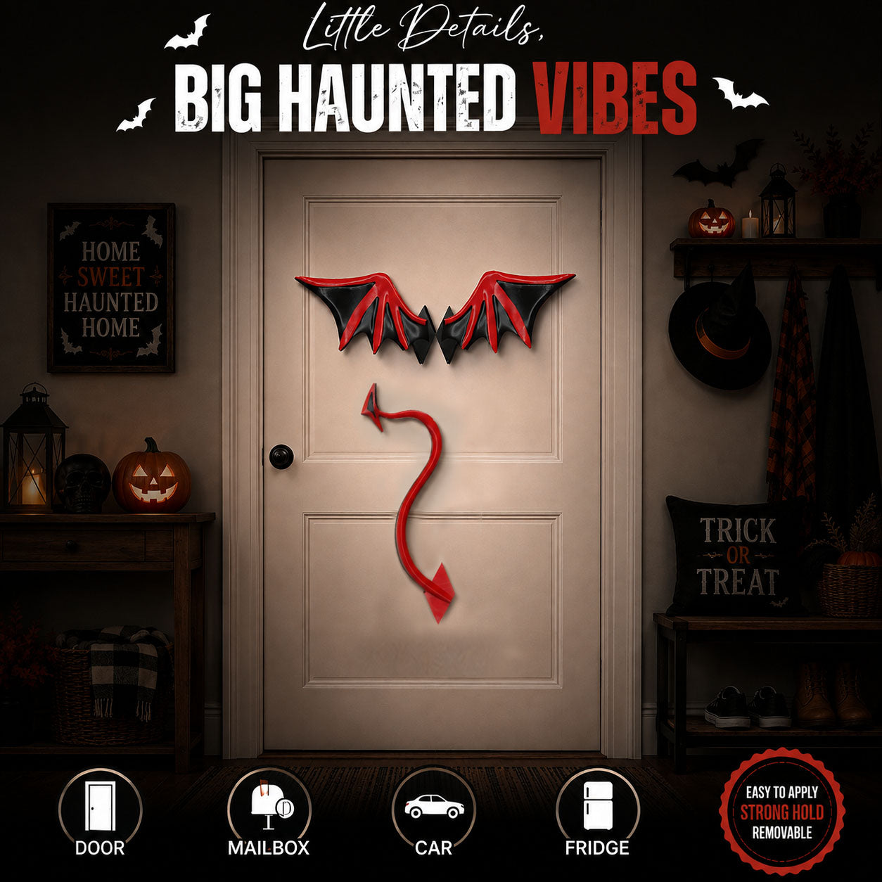 Devil Wings & Devil Tail - Halloween home décor