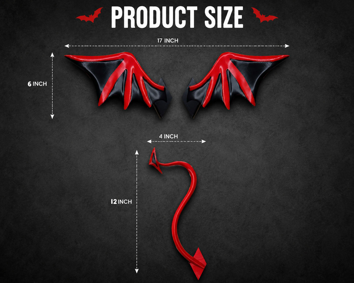 Devil Wings & Devil Tail - Halloween home décor