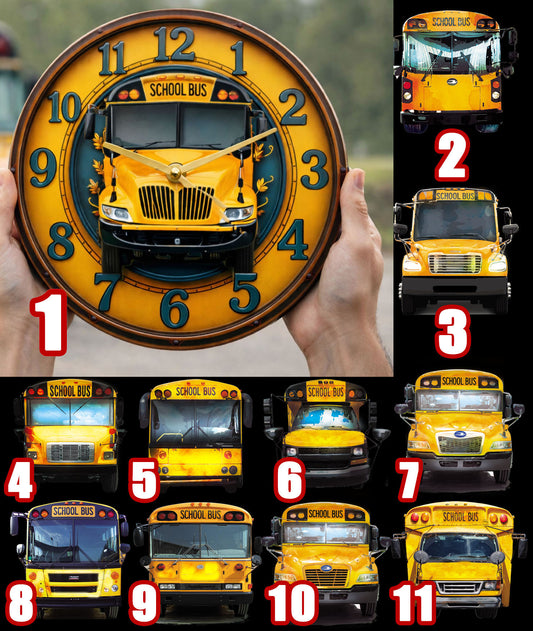 School bus clock - All types of school buses